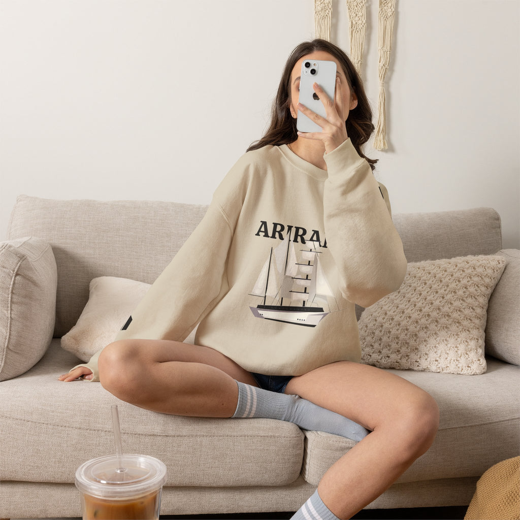 Arirang Sailboat Graphic Sweatshirt | BTS swim graphic in the back