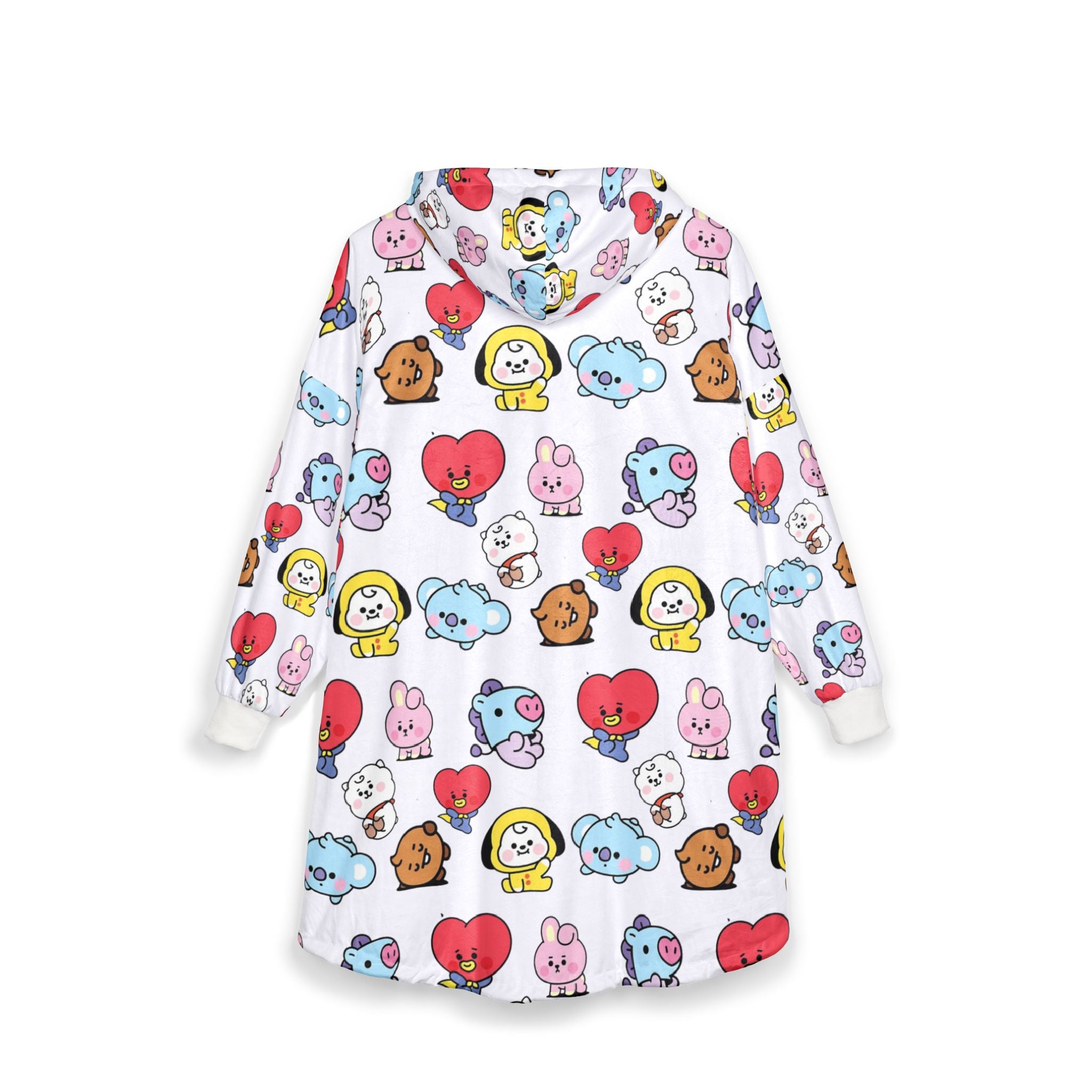 BT21 Character Pattern Hooded Blanket