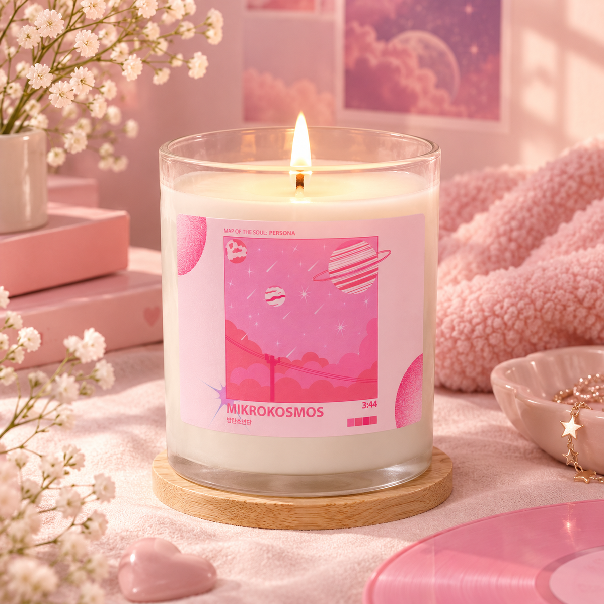 BTS Microcosmos Frosted Glass Candle — 11oz Mood & Space Scented Candle