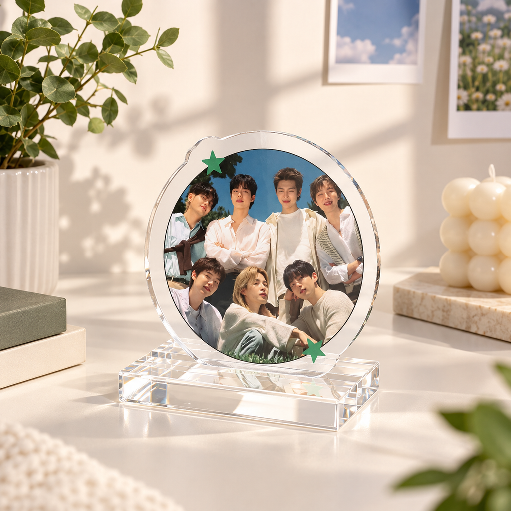 BTS Round Photo Standee — Personalized Display (customizable)