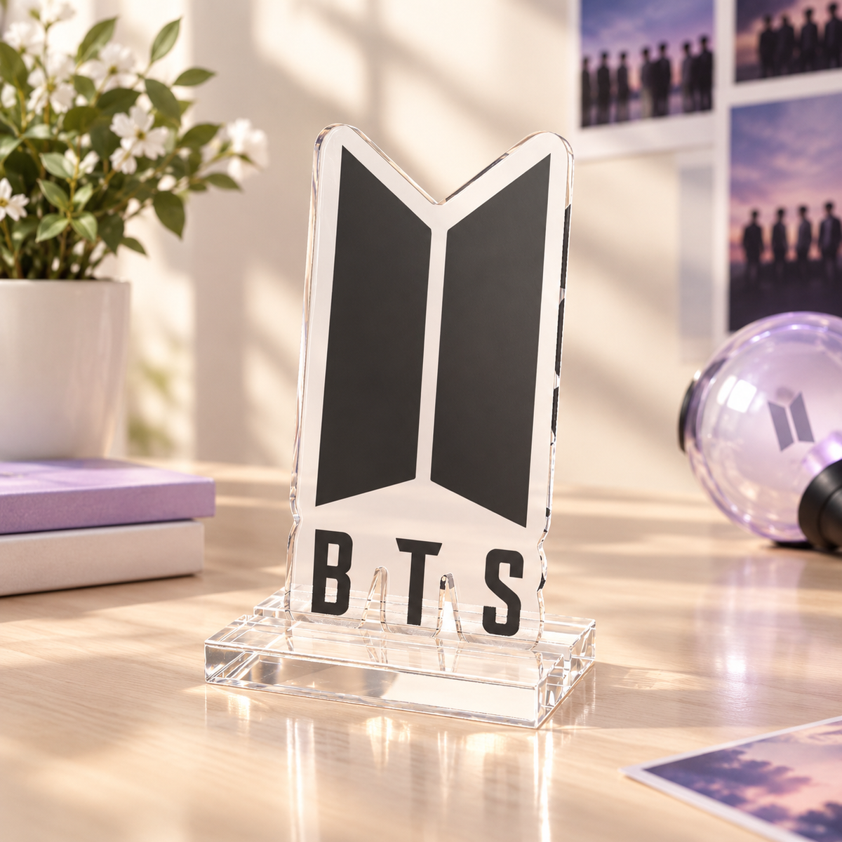 BTS Logo Acrylic Standee — K‑Pop Fan Desk Display