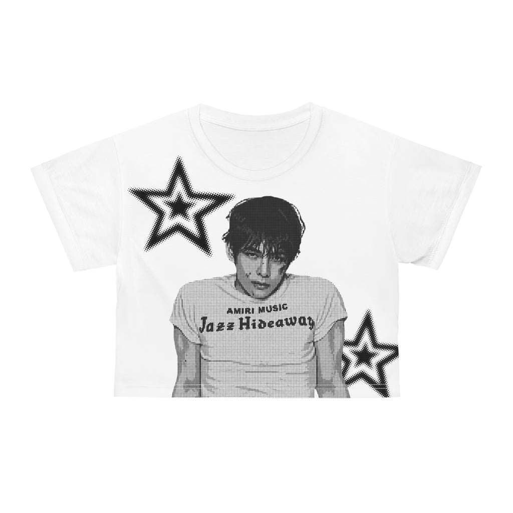 Taehyung/V Monochrome Portrait Graphic Crop Top